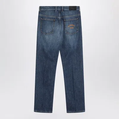 Givenchy Straight Jeans Dark Blue Washed Effect Men In Blue