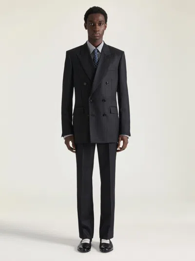 Givenchy Fitted Striped Jacket In Wool In Black