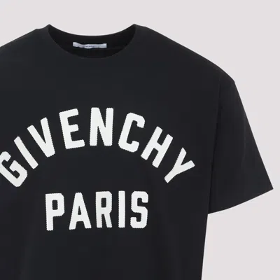Givenchy Men Black Crewneck T-shirt With Maxi Logo Lettering On The Front In Cotton Man