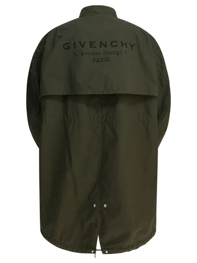Givenchy Stamp Cotton-blend Raincoat In Green