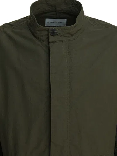 Givenchy Stamp Cotton-blend Raincoat In Green