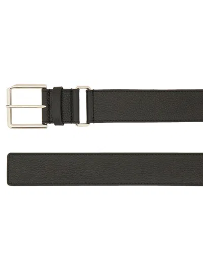 Givenchy Men Long Leather Belt In Black
