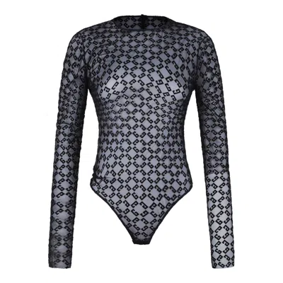 Givenchy Monogram Stretch Bodysuit In Blue