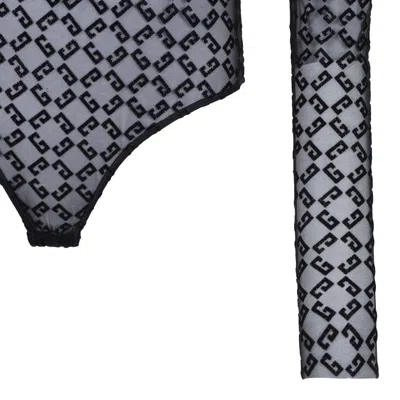 Givenchy Monogram Stretch Bodysuit In Blue