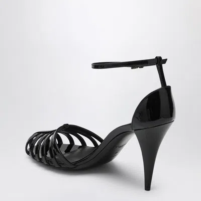 Givenchy Cage Heel Sandals Patent Leather Ankle Strap In Black