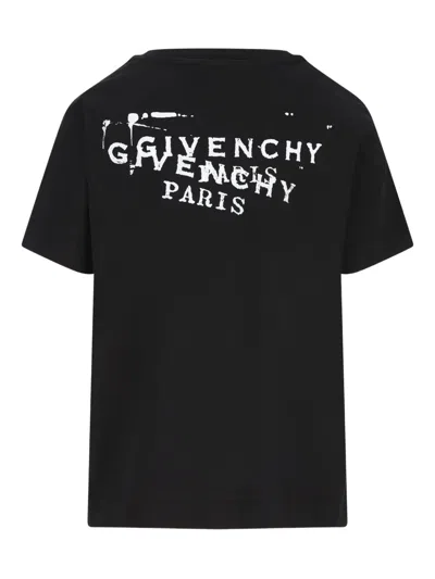 Givenchy Logo-print Fitted T-shirt Clothing In Black