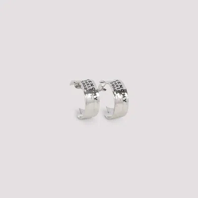 Givenchy Logo Engraved Tape Earrings In Silver