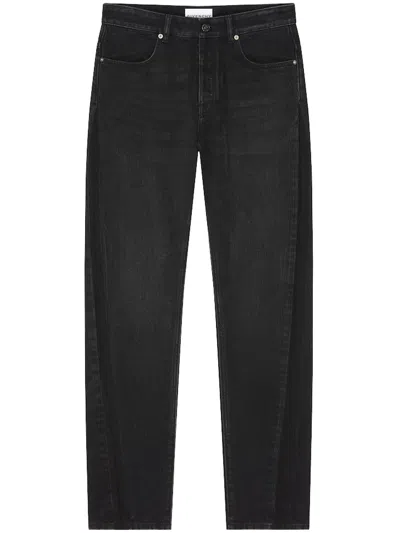 Givenchy Couture Seam Straight Fit Shadow Washed Jeans In Black