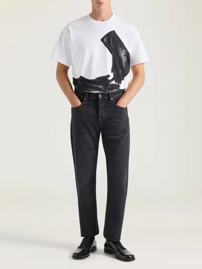 Givenchy Couture Seam Straight Fit Shadow Washed Jeans In Black