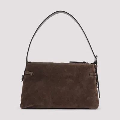 Givenchy Brown Voyou Medium Suede Calf Leather Shoulder Bag In Brown