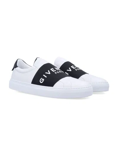 Givenchy Urban Street Leather Sneakers With Elastic Band In White