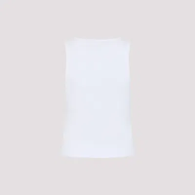 Givenchy Women Slim Tank Top With Logo Print In White