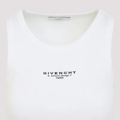 Givenchy Women Slim Tank Top With Logo Print In White