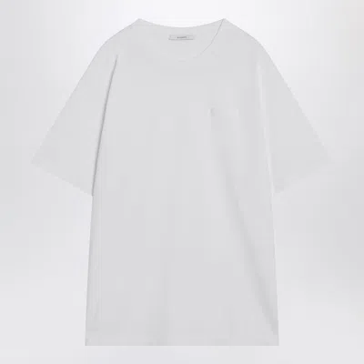 Givenchy White Cotton And Silk T-shirt With Jacquard Logo Men In White