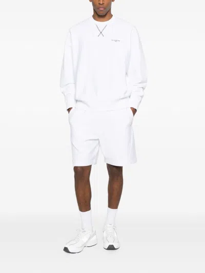 Givenchy White Couture Seam Sweatshirt With Embroidered Logo In White