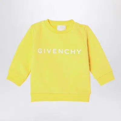 Givenchy Yellow Cotton Blend Sweatshirt With Logo In Yellow