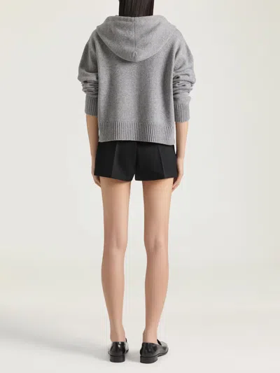 Givenchy Hooded Zip Cardigan Ribbed Cuffs Hem In Animal Print