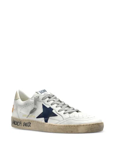 Golden Goose Ballstar Nappa Upper Toe And Spur Suede Star Leather Heel Sneakers Beige In White