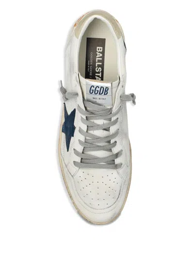 Golden Goose Ballstar Nappa Upper Toe And Spur Suede Star Leather Heel Sneakers Beige In White