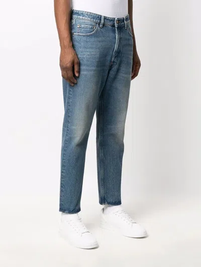 Golden Goose Denim Pants With Classic Five-pocket Design And Distinctive Patch In Multi