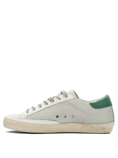 Golden Goose Superstar White Low-top Sneaker With Star Patch On The Side And Lettering Logo In Leather Man