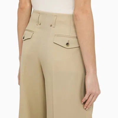 Golden Goose Sand Wool Gabardine High-waist Pants In Neutral