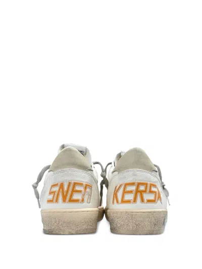 Golden Goose Ballstar Nappa Upper Toe And Spur Suede Star Leather Heel Sneakers Beige In White