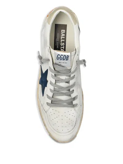 Golden Goose Ballstar Nappa Upper Toe And Spur Suede Star Leather Heel Sneakers Beige In White