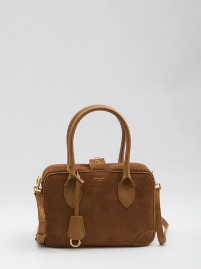 Golden Goose Suede Leather Bag In Leather Color In Brown