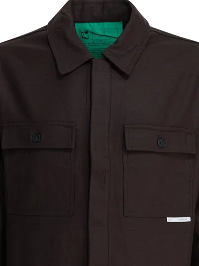 Gr10k Wool Blend Overshirt Jacket Jackets And Coats Brown In Black