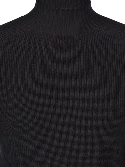 Gran Sasso Ribbed High-neck Sweater In Black