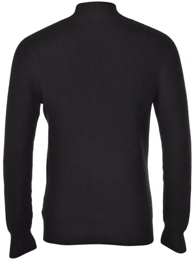 Gran Sasso Ribbed High-neck Sweater In Black