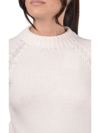 Gran Sasso White Wool Crew Neck Sweater