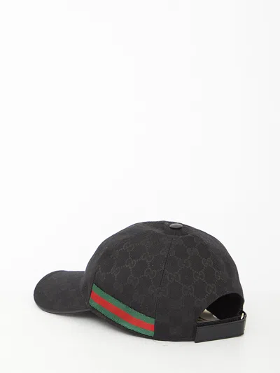 Gucci Original Gg Canvas Baseball Hat With Web In Brown