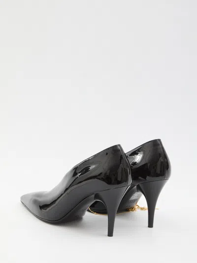 Gucci Musa Vernic Patent Leather Anklet Pumps In Animal Print