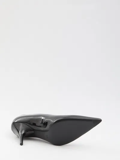 Gucci Musa Vernic Patent Leather Anklet Pumps In Animal Print