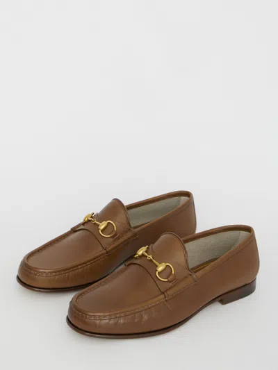 Gucci Horsebit Loafers Gold-tone Hardware In Brown