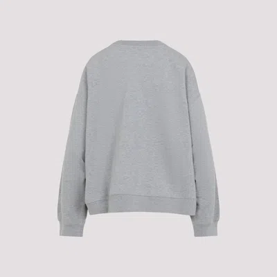 Gucci Logo Detail Cotton Sweatshirt In Gray