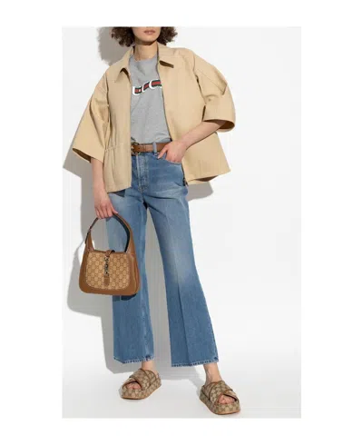 Gucci Flare Short Blue Cotton Pants