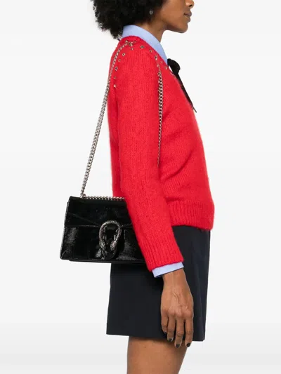 Gucci Chain Strap Shoulder Bag With Metal Hardware In Black