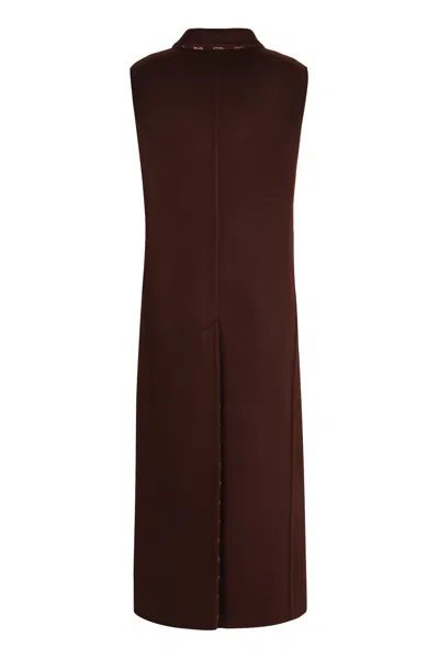 Gucci Double-breasted Wool Coat In Burgundy