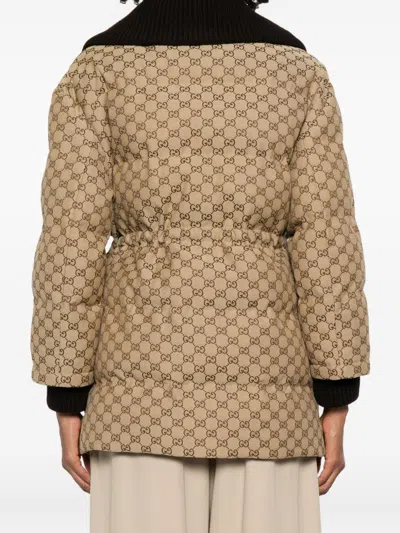 Gucci Down Jacket In Gg Fabric
