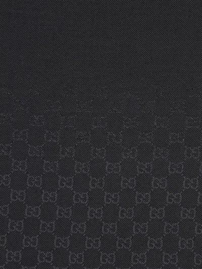 Gucci Embroidered Wool Scarf In Black