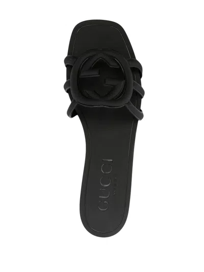 Gucci Gg Interlocking Slides In Black