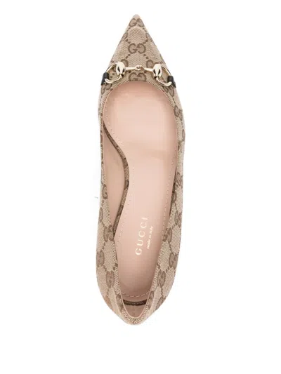 Gucci Women Gg Motif Pumps In Neutral