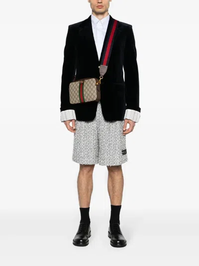 Gucci Men Gg Supreme Fabric And Leather Small Ophidia Gg Crossbody Bag In Multi