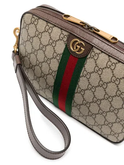 Gucci Men Gg Supreme Fabric And Leather Small Ophidia Gg Crossbody Bag In Multi