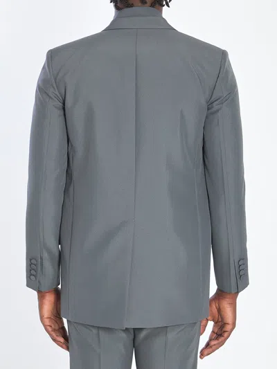 Gucci Burberry Beige Reversible Wool Cape With Burberry Check In Gray