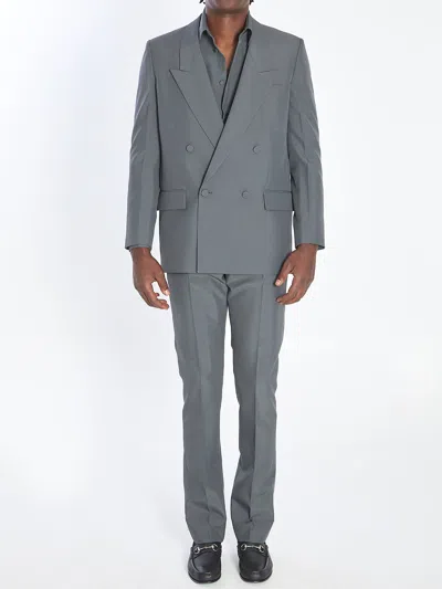 Gucci Burberry Beige Reversible Wool Cape With Burberry Check In Gray