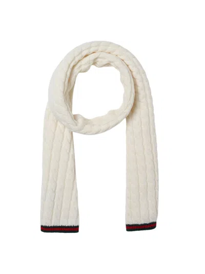Gucci Kids Junior Long Tresy Tricot Scarf In Neutral